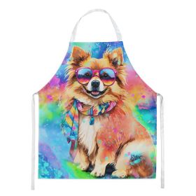 Pomeranian Hippie Dawg Apron Cooking Kitchen Server Baking Crafts Gardening for Adult Women Men, Unisex, Large, Multicolor