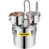 VEVOR Alcohol Still, 5 Gallon, Stainless Steel Alcohol Distiller with Copper Tube & Build-in Thermometer & Water Pump
