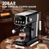 20 BAR Slim Vertical Espresso Machine with Milk Frother, Built-in Cup Warmer, 43 OZ Detachable Tank, for Rich Espresso, Americano, Latte