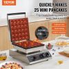 VEVOR Mini Dutch Pancake Maker, 25PCS 43mm Diameter Dorayaki Baker Machine, 1700W Commercial Electric Poffertjes Grill, Non-stick Stainless Steel