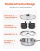 VEVOR Egg Poacher Pan, 4-Cup Poached Egg Maker, Stainless Steel Poaching Pan and Frying Skillet, with 4 Nonsitck Detachable Large Cups, Lid